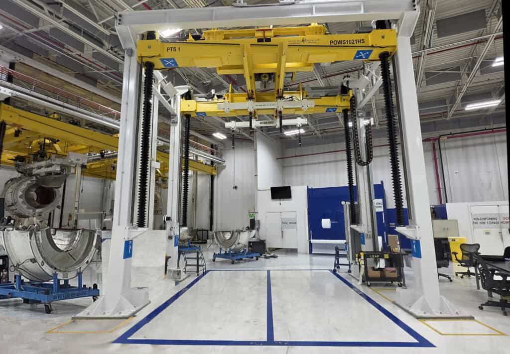 four post aerospace lift on-site