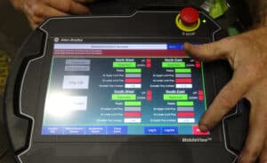 Custom 4-post research lift handheld control with HMI