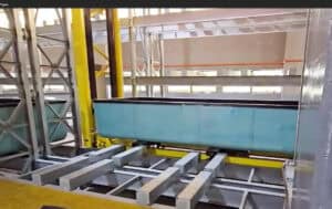 Marine traversing gantry lift on site