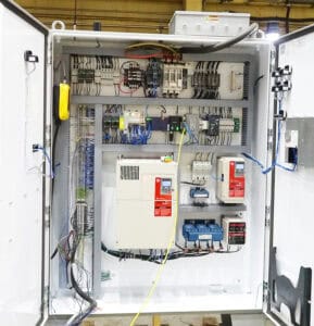 90 ton drop table panel interior