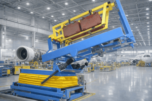 Aerospace-manufacturing-transport-dolly-with-scissor-lift-1
