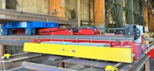 Rail guided vehicles pulling load 1