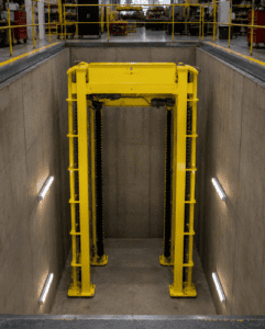 Pit lift cut away raised